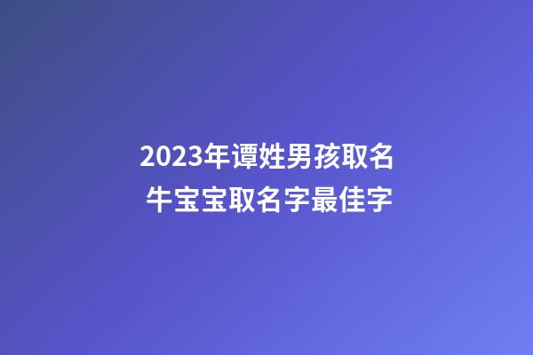 2023年谭姓男孩取名 牛宝宝取名字最佳字